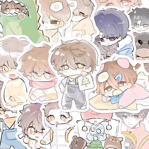 108张囚于永夜贴纸Q版可爱治愈二次元装饰手机手账桌面防水自粘贴