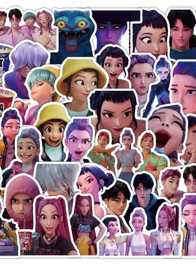 175张k-pop Demon Hunters猎魔女团贴纸卡通动画周边装饰防水贴画