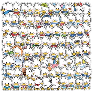 200张贝克鸭贴纸Pekkle丑小鸭卡通可爱图案装饰行李箱防水不留胶