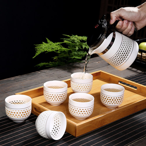 陶瓷飘逸杯玲珑水杯花茶杯子家用泡茶壶过滤冲茶器办公室功夫茶具