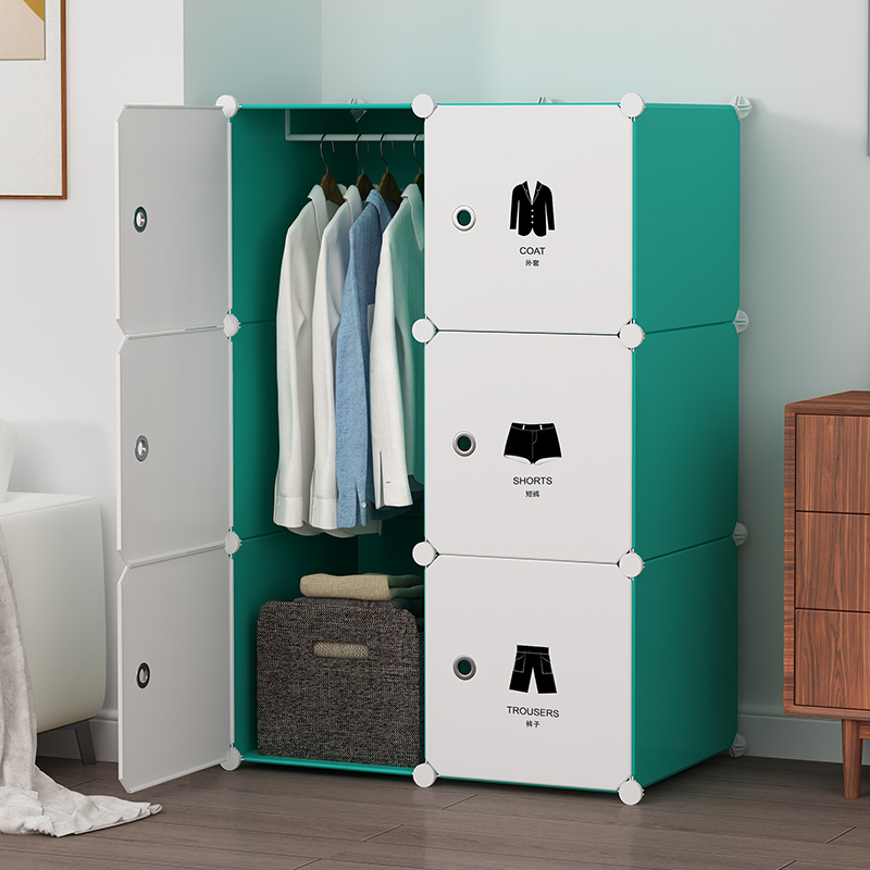 宿舍衣柜家用卧室储物柜出租房用简易组装小衣橱结实耐用收纳柜子