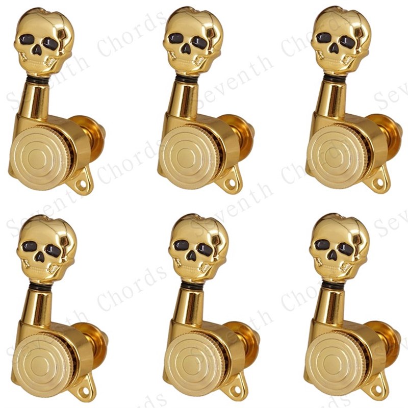 吉他配件电吉他弦钮 骷髅头带锁弦全封闭电吉他弦钮扭准旋钮GD-R