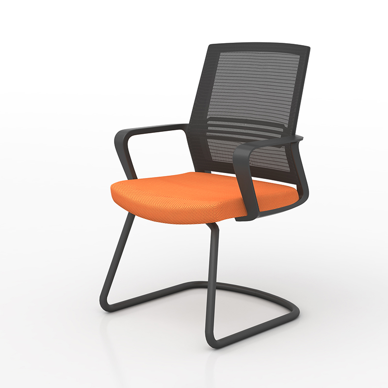 简约办公椅子弓形会议职员电脑网布座椅办公室带扶手靠背会客室凳