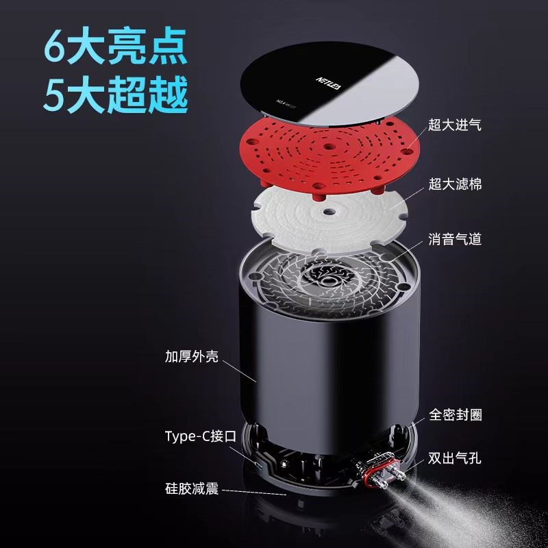 尼特利鱼缸氧气泵增氧机家用养鱼超静音交直流增氧泵打氧机