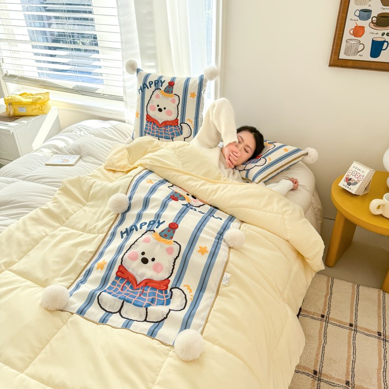 雪地狗抱枕被子两用2025新款办公室车载午睡空调毯子二合一枕头被