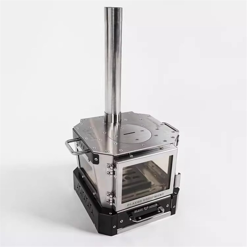 黑固星宴mini版户外柴火炉露营煮茶围炉家用取暖器小型桌面观火炉