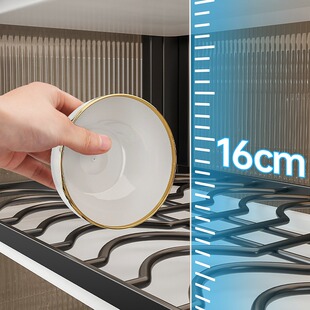 厨房碗柜置物架碗碟收纳盒家用餐具带盖小型碗架沥水架碗筷储物柜