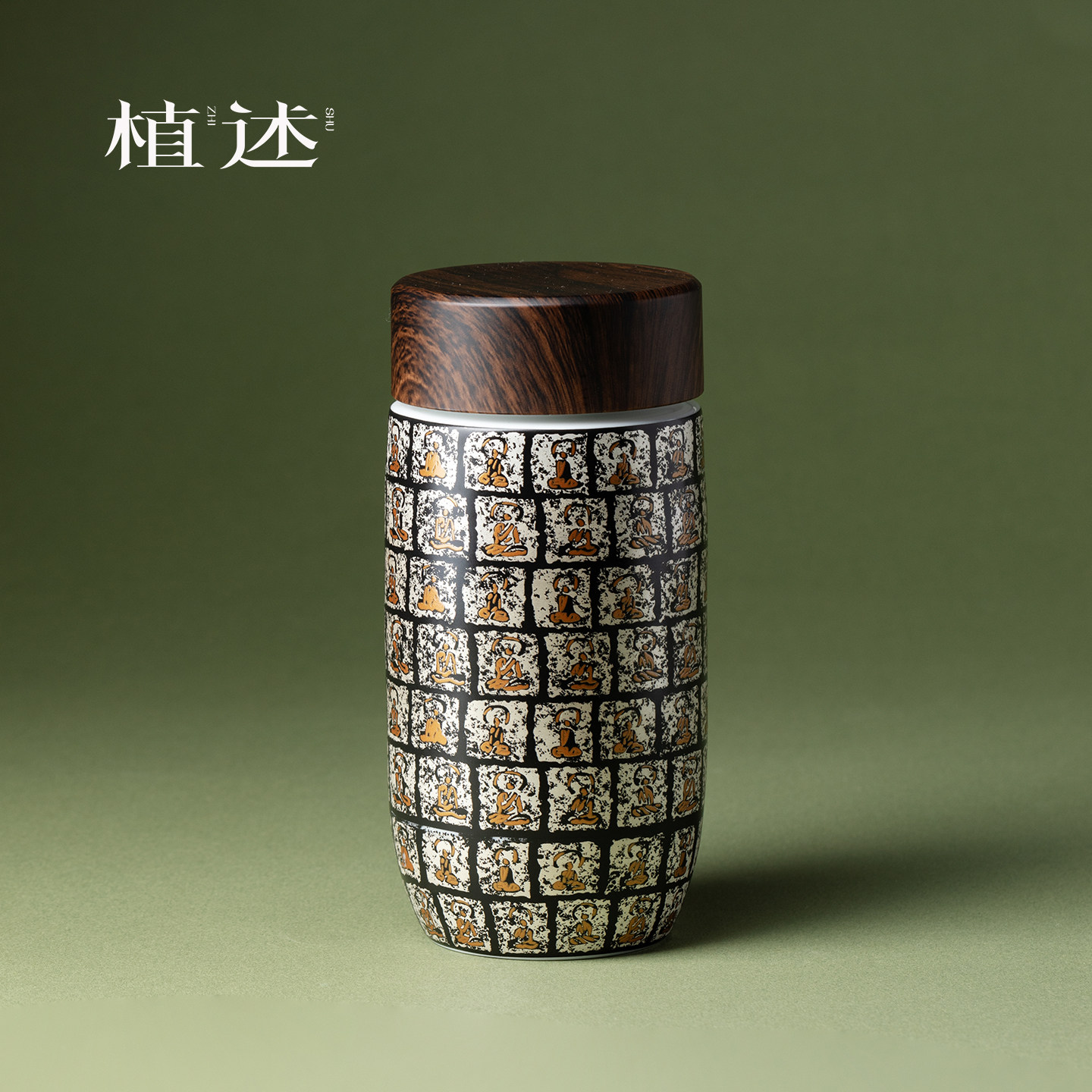 植述鎏银千佛石窟保温杯敦煌文创办公水杯高端男士闷泡随身杯水杯