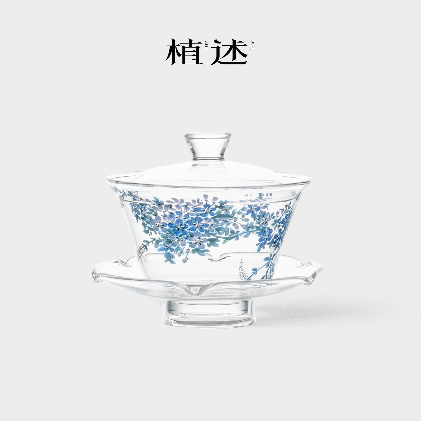 植述兰雪花玻璃盖碗手工耐热加厚三才泡茶碗功夫茶具小清新沏茶碗