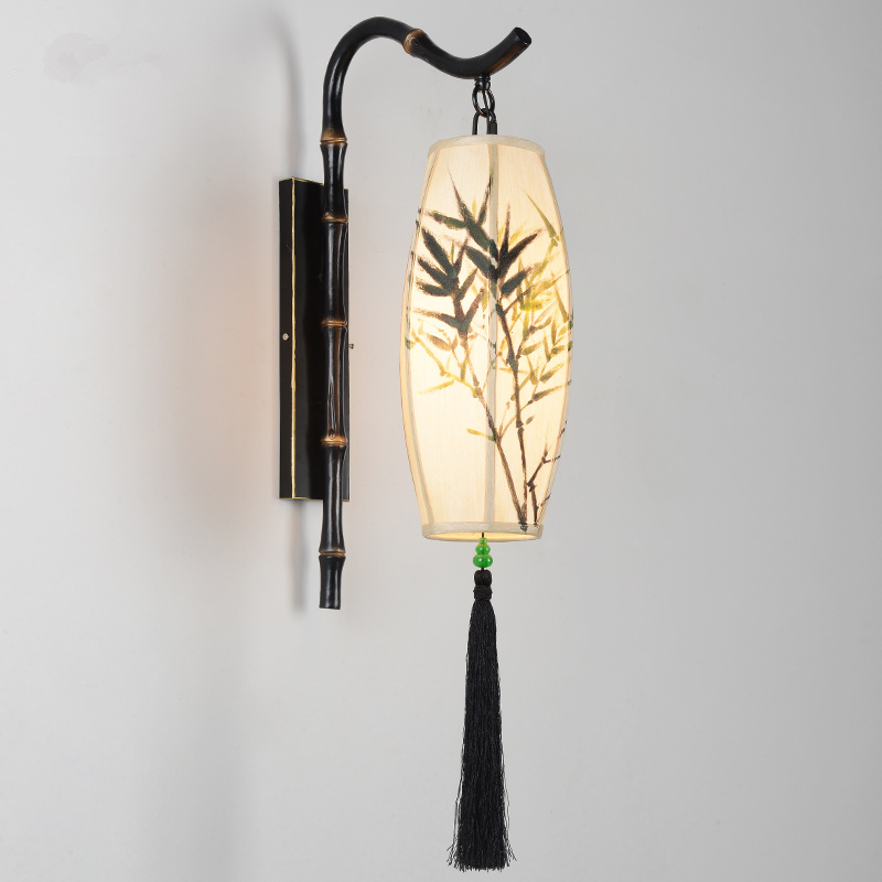 新中式壁灯 卧室床头壁灯笼过道走廊仿古客厅酒店工程装饰led壁灯