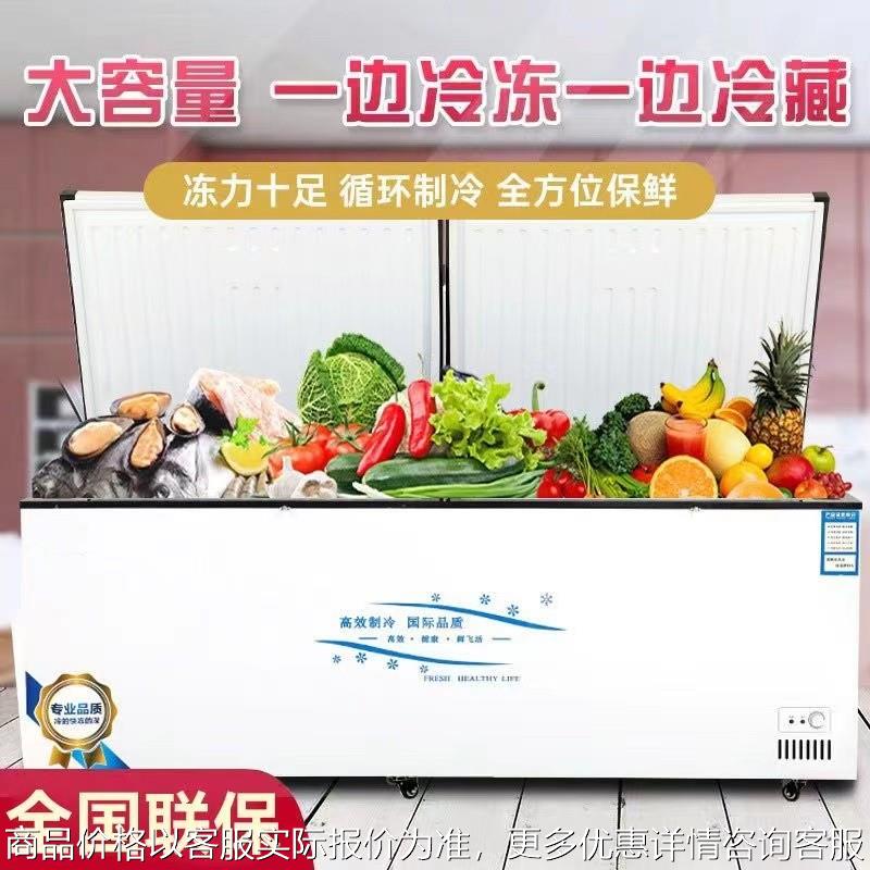 商用冰柜双温双室冷柜卧式冷柜一边冷冻一边冷柜两用冰柜速冻