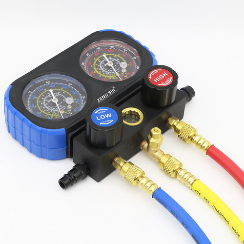 曾氏汽车空调维修加氟双表阀R134a制冷剂加注冷媒氟利昂雪种表