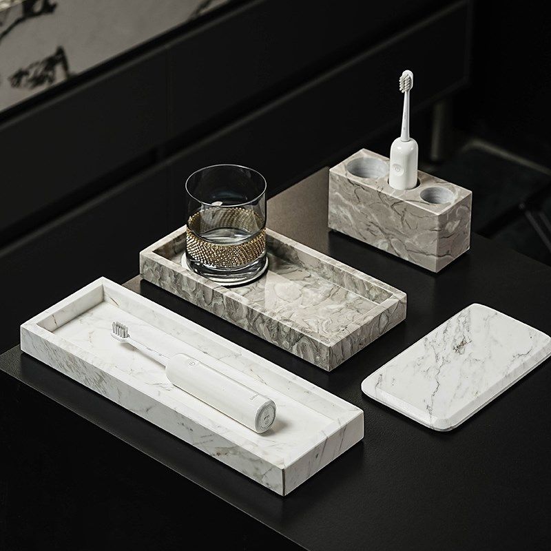 天然大理石托盘酒店风卫生间洗漱台置物架刷牙具收纳家用漱口杯架,家庭/个人清洁工具,浴室角架/置物架,淘宝优惠券,粉丝福利购,淘宝优惠卷