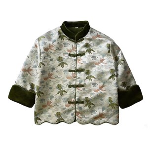 姐弟装-年年有余春秋新中式国风对襟提花马甲男童套装女童半身裙