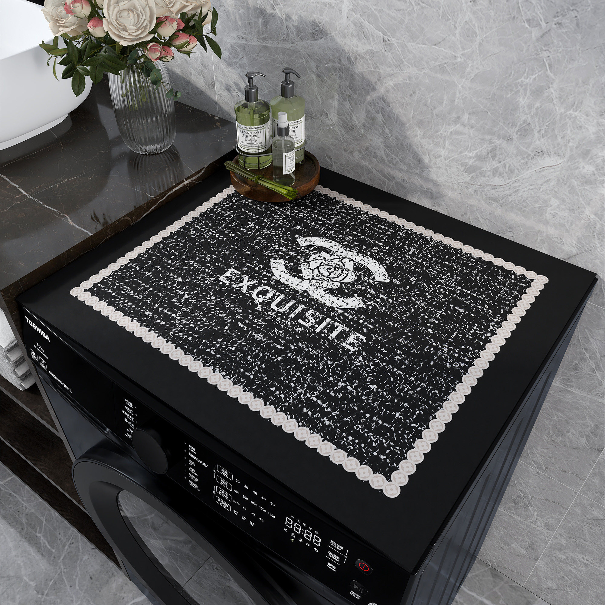 2024新款滚筒洗衣机防晒罩家用单双开门冰箱顶部防尘盖布床头柜垫,居家布艺,家用脚垫,淘宝优惠券,粉丝福利购,淘宝优惠卷