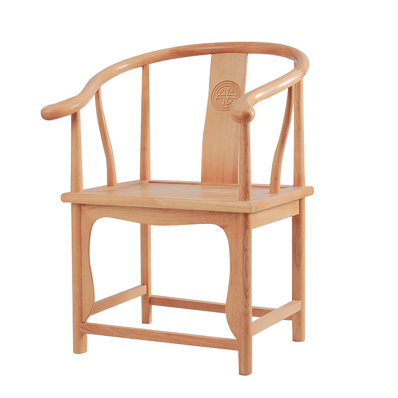 中式圈椅主人椅新中式太师椅茶桌椅子实木扶手明式官帽椅古典家具