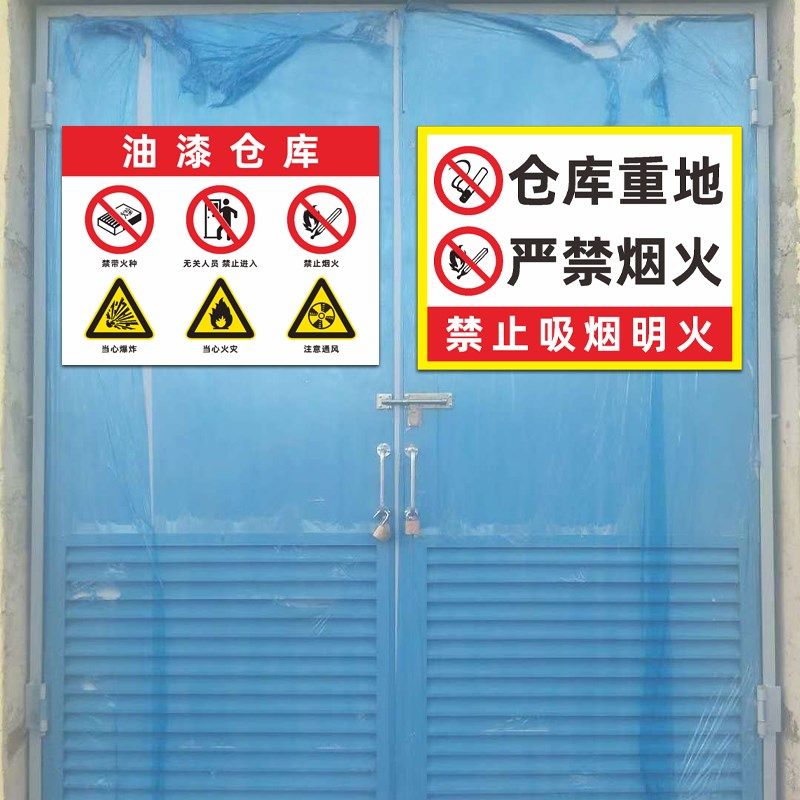 生产仓库安全标识牌油漆仓库配电房闲人免进工厂车间安全警示标牌
