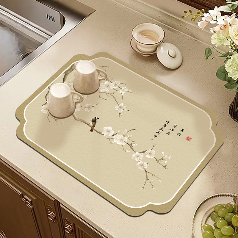 中式隔热吸水无痕茶水垫沥水垫厨房洗碗池防污垫餐厅咖啡机垫防烫