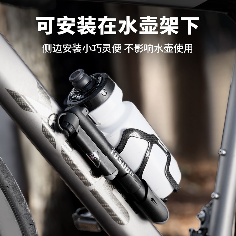 塔斯队长便携式自行车打气筒通用高压公路车迷你打气筒带气压表