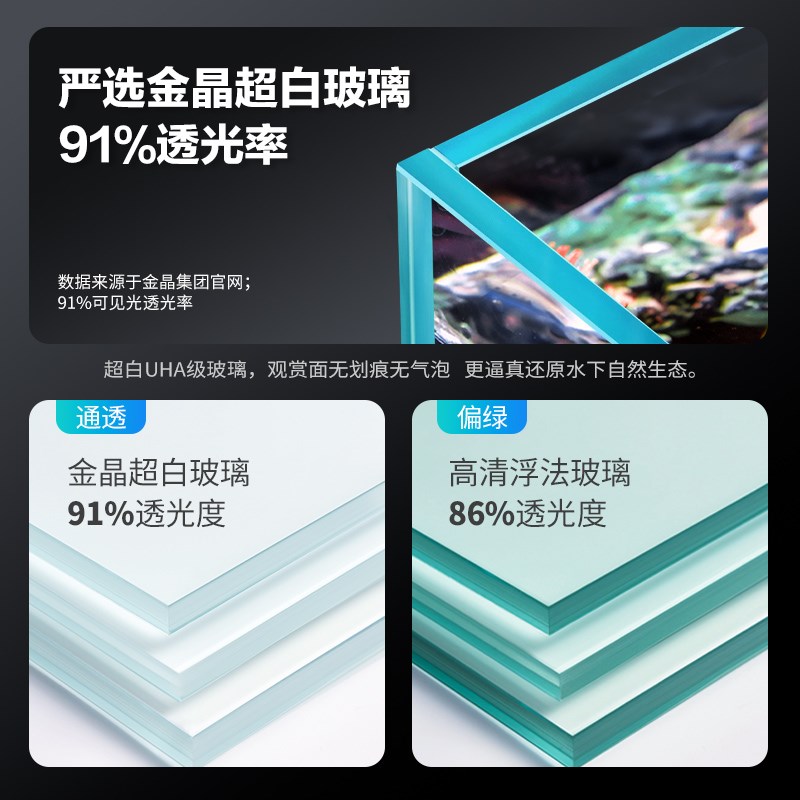 莱易欧2025新款侧滤水草缸 客厅小型家用全套 超白玻璃生态金鱼缸