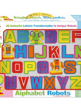 字母变形机器人金刚2字儿童玩6个英文益智组装 Pabc早教男孩数具