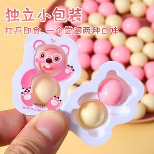 粉红熊麦丽素可爱造型酥脆夹心巧克力小零食休闲网红零食散装批发