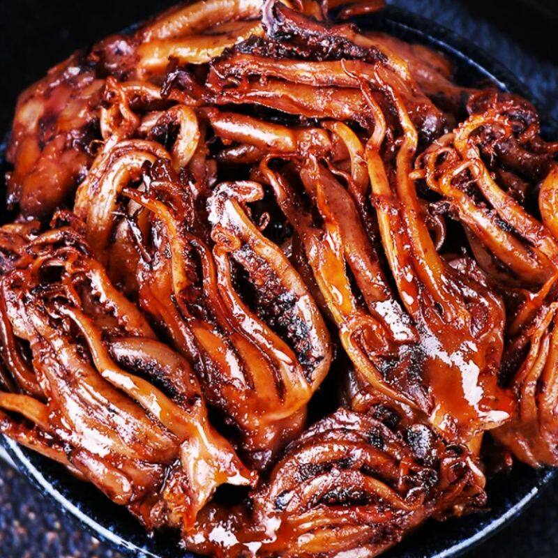 八爪鱼零食铁板麻辣鱿鱼须麻辣八爪鱼零食鱿鱼丝250g仔足香辣即食