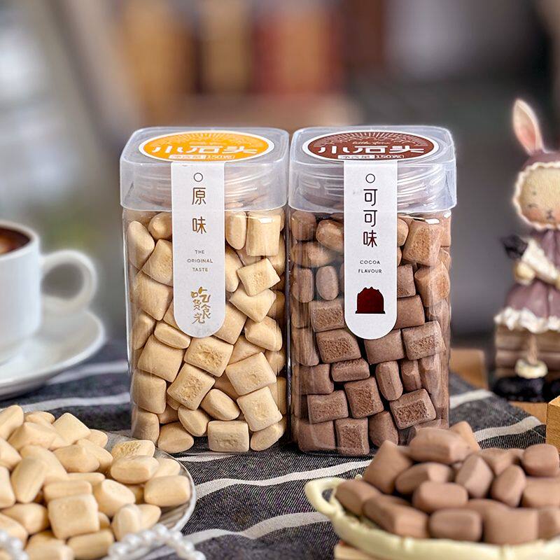 牛奶小石头饼干150g零食休闲曲奇下午茶耐吃原味可可网红宿舍罐装