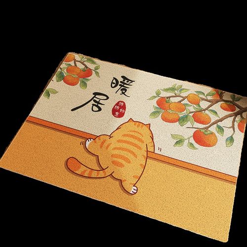 中式丝圈地垫入户门垫防滑耐脏免洗玄关脚垫中国风可裁剪入户地毯