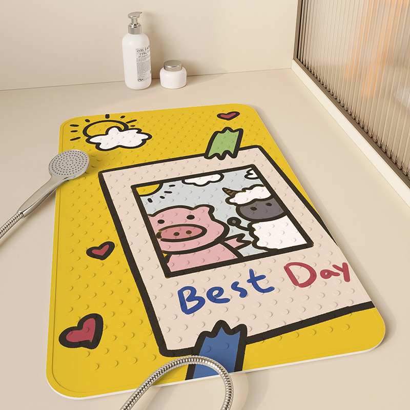 卡通浴室防滑垫淋浴房家用儿童洗澡按摩脚垫厕所吸盘防摔免洗地垫,居家布艺,家用脚垫,淘宝优惠券,粉丝福利购,淘宝优惠卷