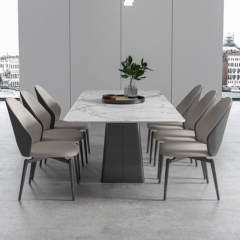 意式极简德利丰亮光岩板餐桌椅组合 家用客厅设计师4人依诺饭桌子,住宅家具,岩板餐桌,淘宝优惠券,粉丝福利购,淘宝优惠卷