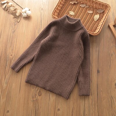 童装2024秋冬季新款加厚针织打底衫男童女童洋气半高领毛衣中大童