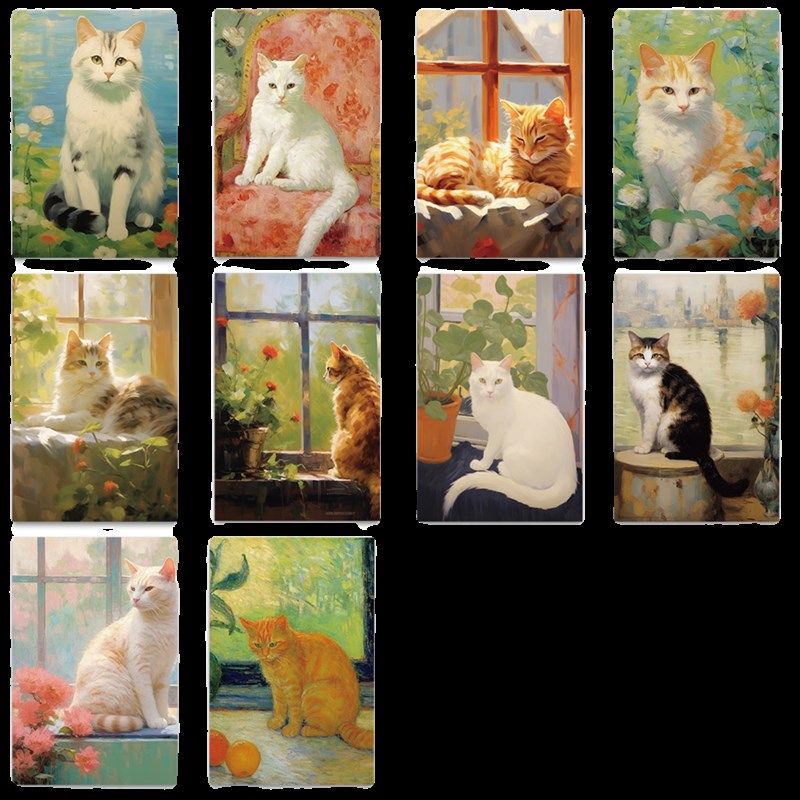 可爱动物明信片复古油画小猫咪卡通贺卡房间墙面装饰生日留言卡片,文具电教/文化用品/商务用品,贺卡/明信片,淘宝优惠券,粉丝福利购,淘宝优惠卷