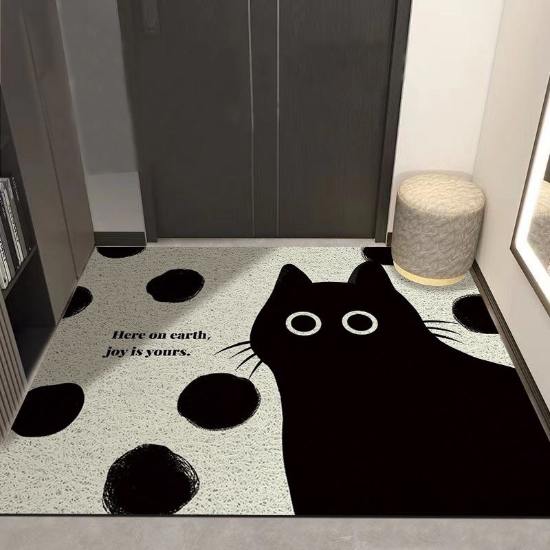 卡通入户门地垫丝圈进门家用防滑大门口耐脏地毯蹭土可裁剪脚垫子