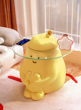 泽歌可爱落地茶几客厅沙发边几大型落地摆件创意网红装饰品置物台