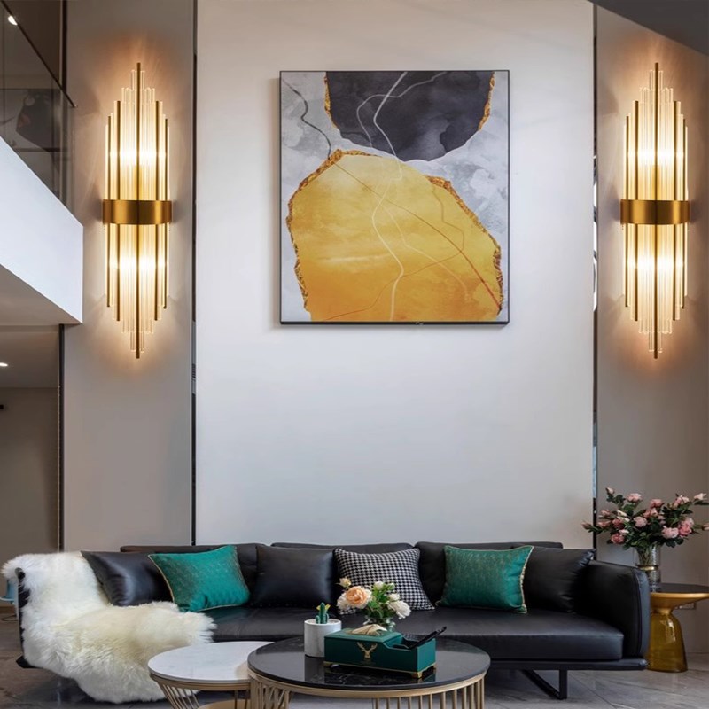 大尺寸壁灯复式楼客厅无线充电免接线门柱子轻奢设计师别墅大壁灯