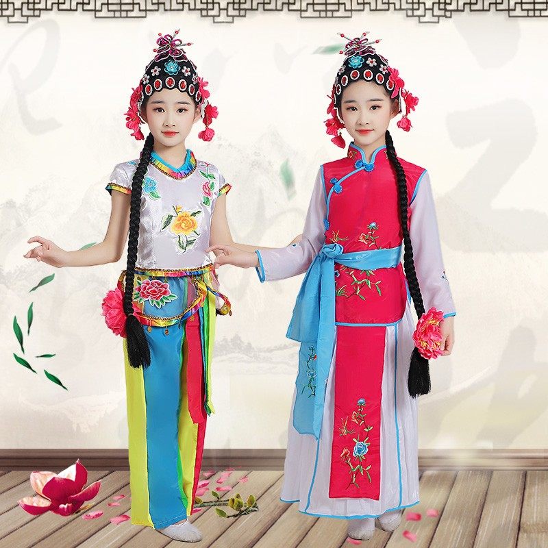 儿童俏花旦演出服女童京剧戏曲舞蹈服小花旦戏服国剧花木兰小红娘