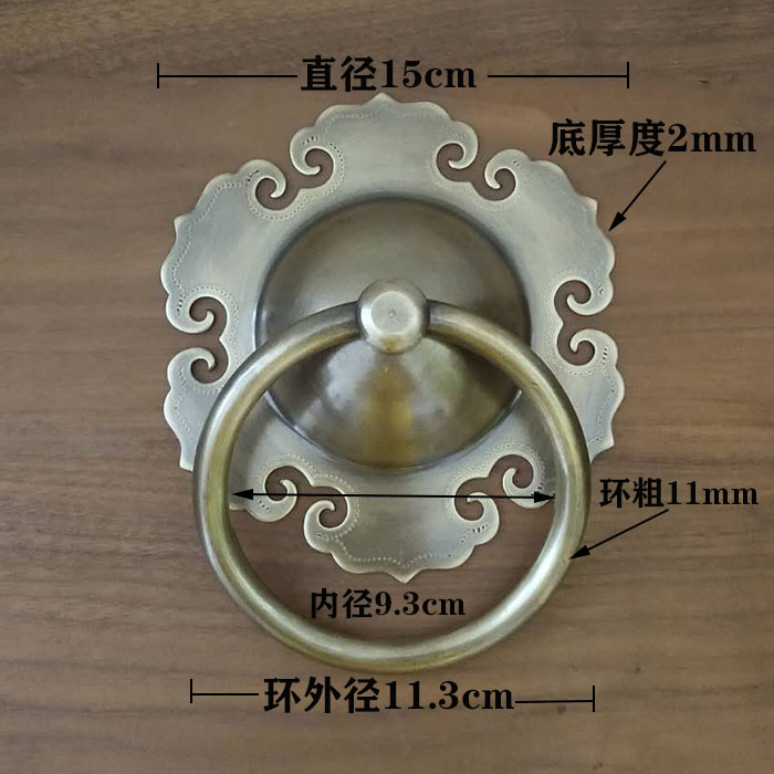 纯铜拉手中式仿古把手拉环实木大门拉手复古仿古门窗拉手抽屉扣环