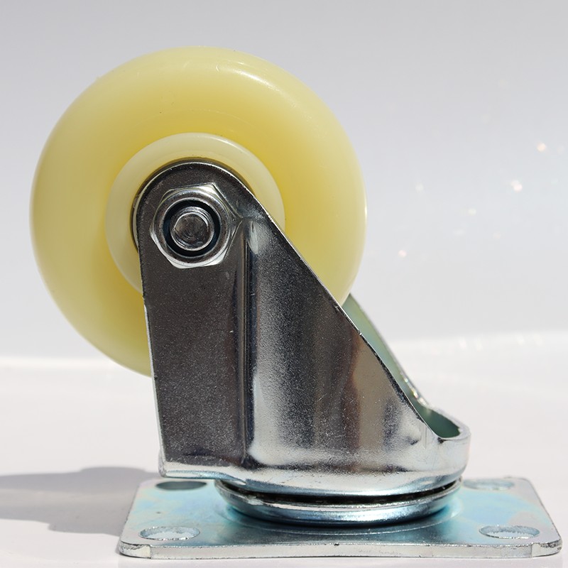 脚轮2.5寸3寸4寸5寸重型白尼龙万向轮带刹车工业滑轮手推车转向轮