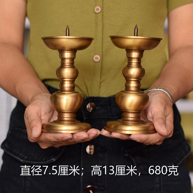 黄铜蜡台小巧精致矮型小蜡台实心不变色客厅居家装饰蜡烛台包邮