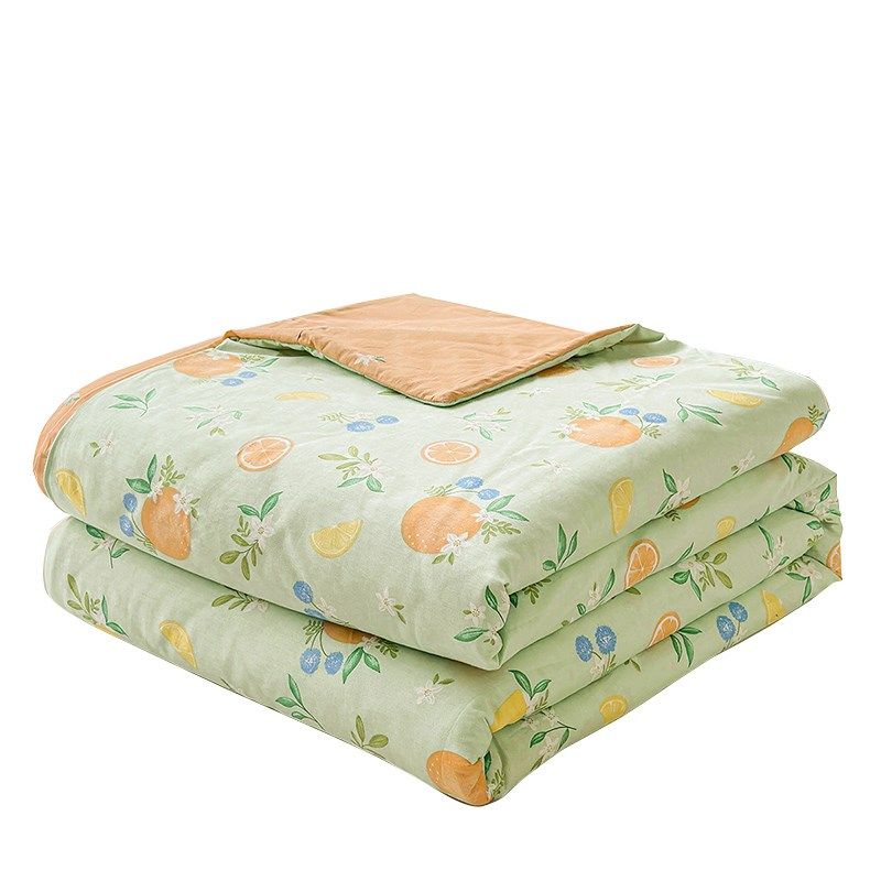 夏凉被四件套纯棉全棉夏被空调被夏季薄被子被芯单被套两用可机洗