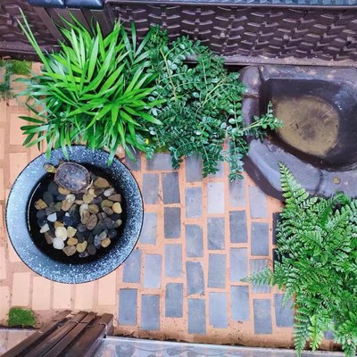 黄缘龟箱造景专用砖乌龟垫材小红砖安缘饲养缸陶土砖陆龟铺地装饰