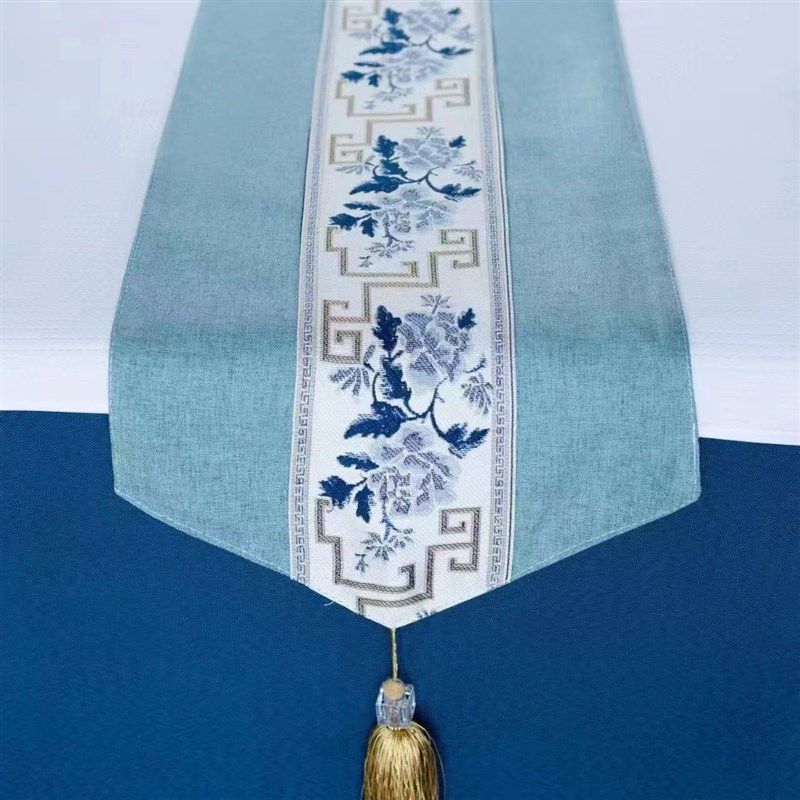 高档床旗足浴足疗店沙发装饰凳巾酒店按摩床尾巾新中式床盖垫简约,居家布艺,沙发垫,淘宝优惠券,粉丝福利购,淘宝优惠卷