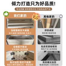 蓝色理想全实木岩板餐桌椅组合家用小户型伸缩折叠可变圆吃饭桌子