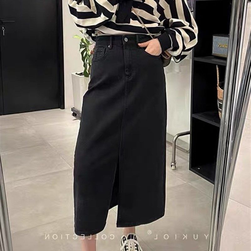 大碗plus定制大码女装微胖mm黑色开叉A字牛仔裙夏宽松显瘦中长裙,女装/女士精品,大码半身裙,淘宝优惠券,粉丝福利购,淘宝优惠卷