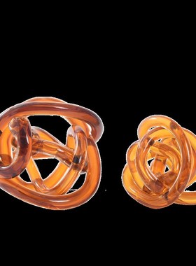 极简创意玻璃扭曲艺术摆件轻奢样板房间客厅软装饰品水晶麻球摆设