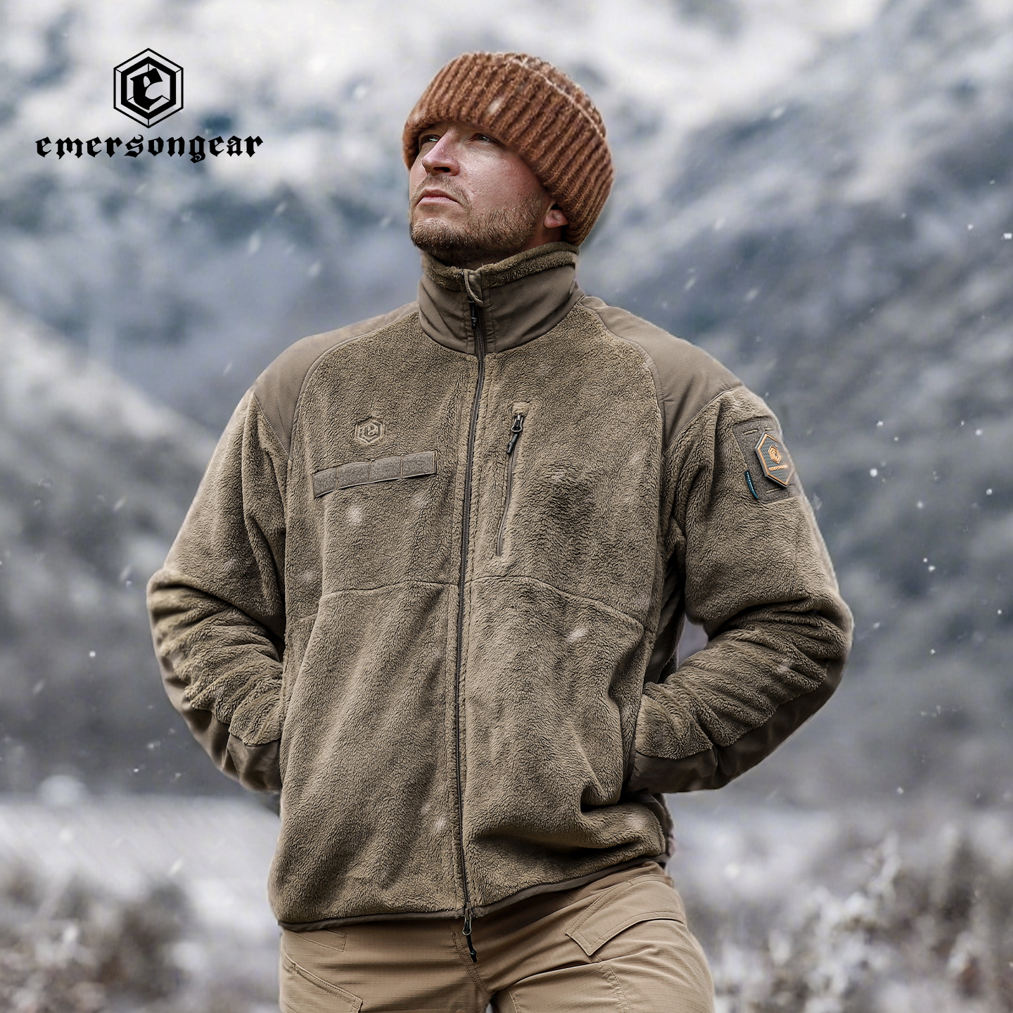 爱默生25新“牦牛”战术抓绒衣男户外登山徒步L3保暖外套内胆立领