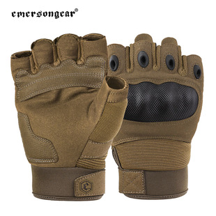 爱默生战术手套短指硬壳防护登山手套摩托车骑行触屏减震半指手套