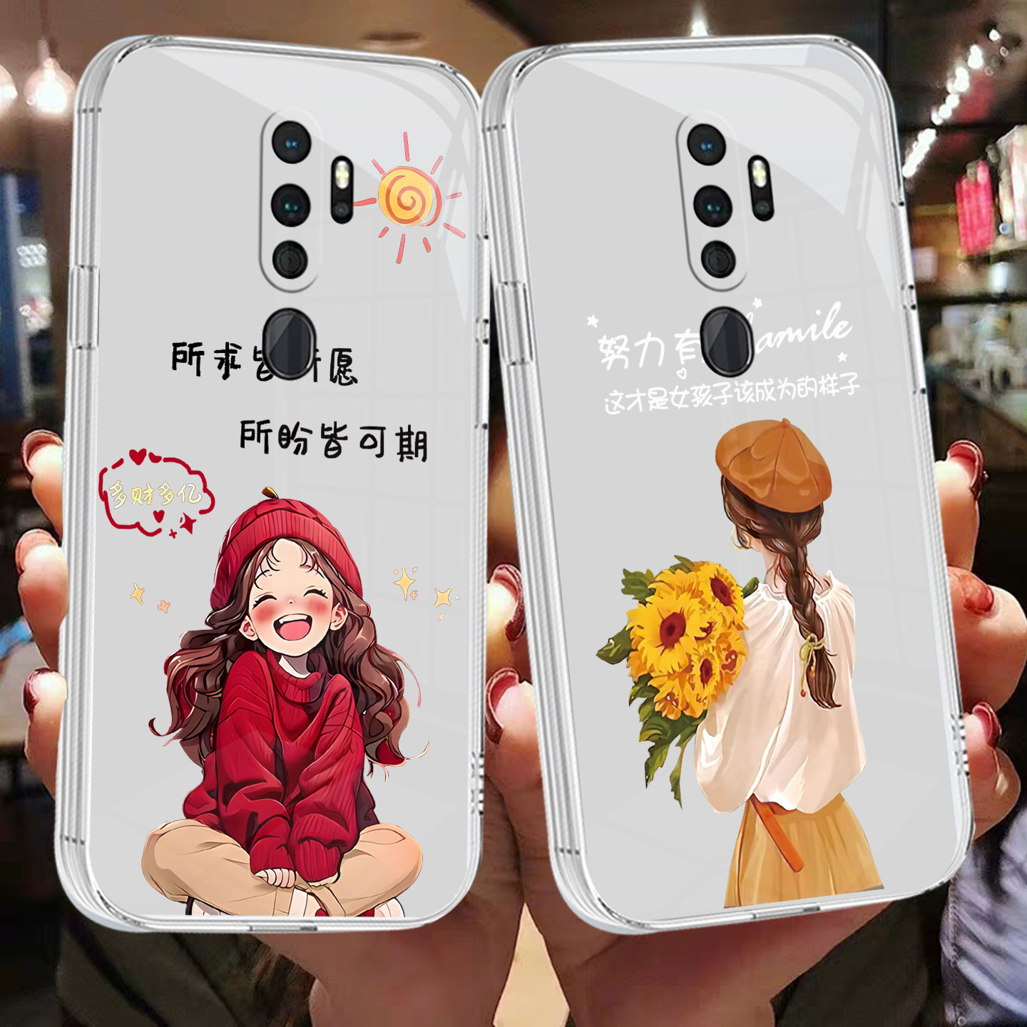 适用于oppoA11手机壳PCHM10女款精孔tpu情侣透明壳潮牌硅胶卡通简约ins风全包时尚软套防摔个性挂绳保护套潮