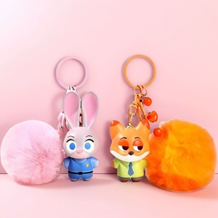 正品 尼克疯狂动物城周边公仔挂件朱迪兔子警官女生卡通钥匙扣挂饰